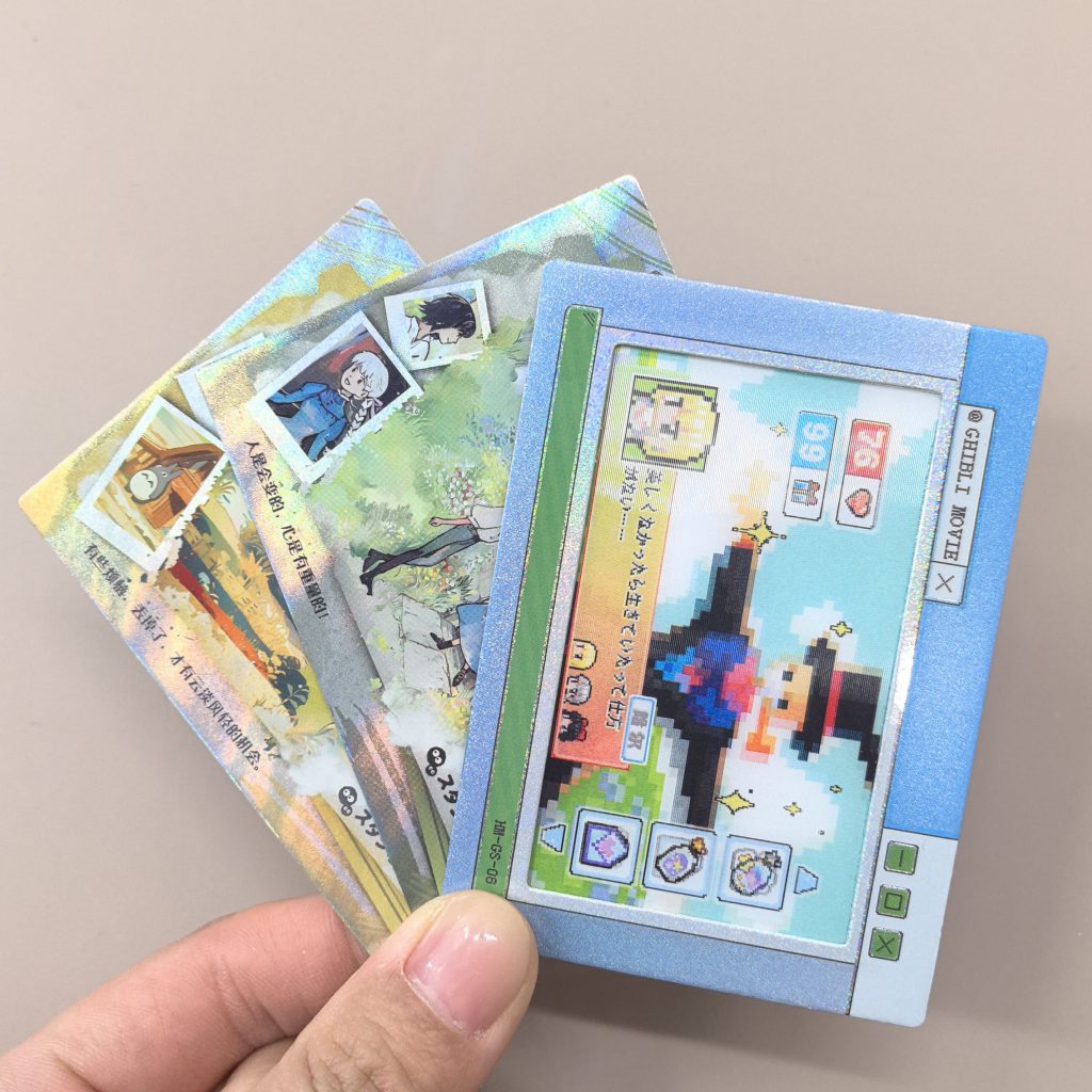 Hand-held collection of illustrated lenticular cards